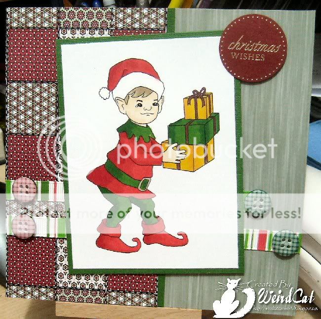 Digi Doodle Card-Red and Green ElfnPresents25Nov-1